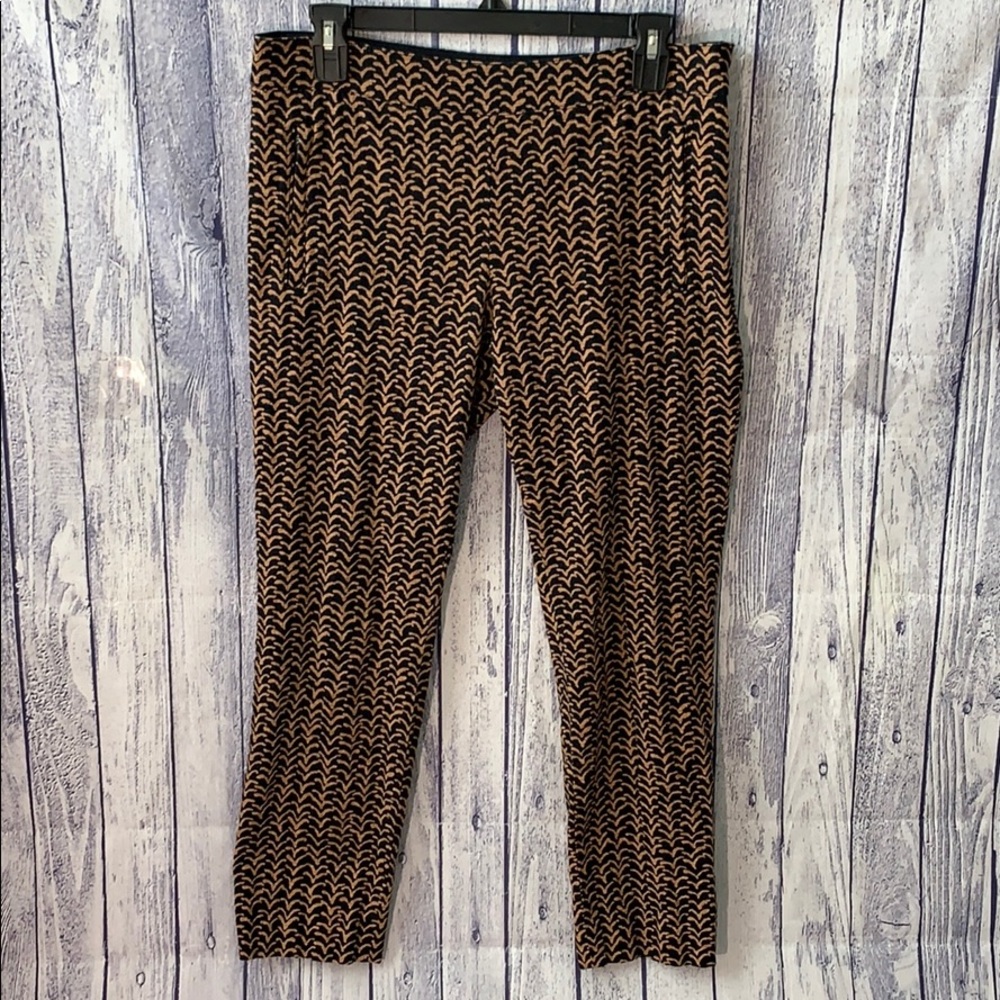 Anthro Cartonnier Black/Brown Abstract Crop Pant